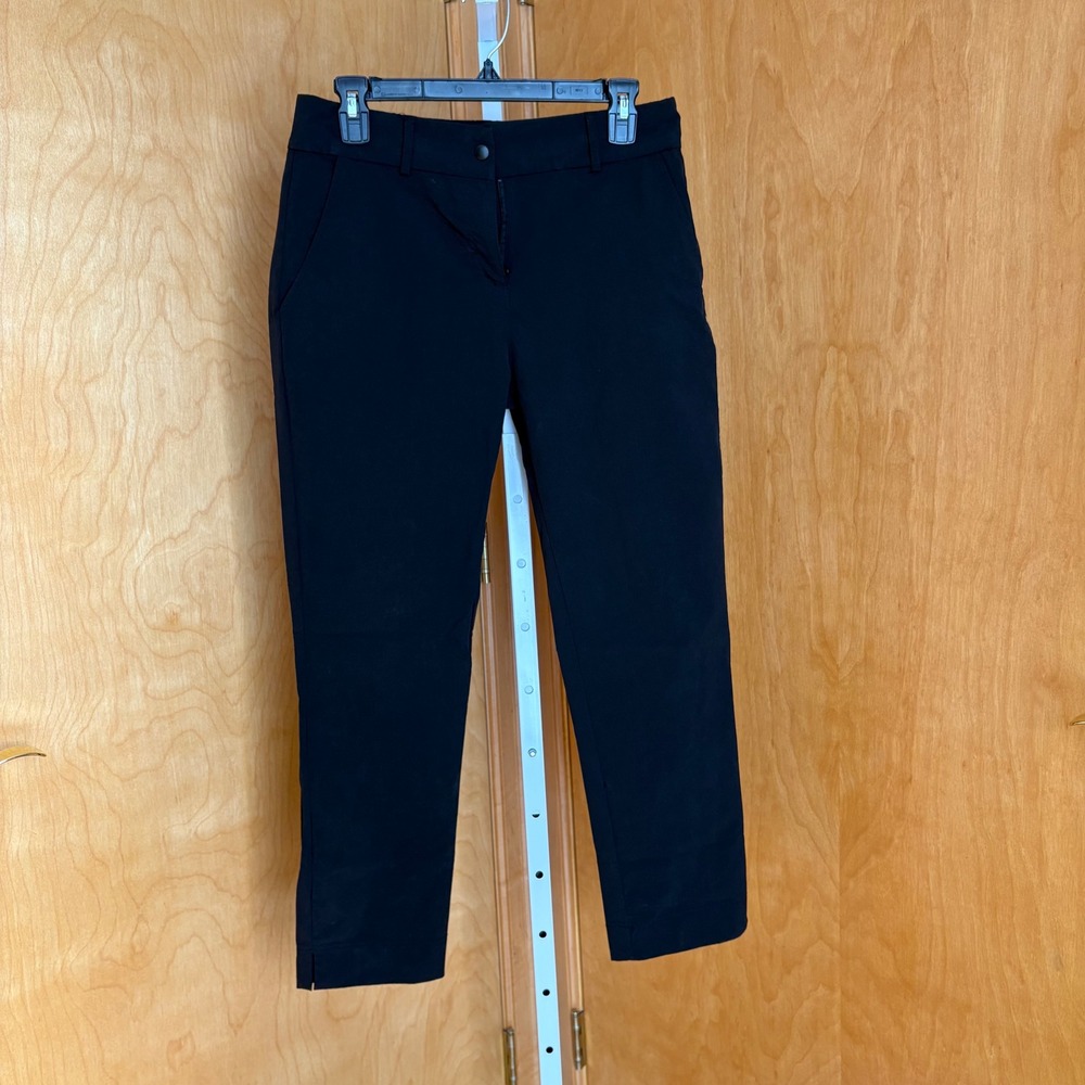 Abendroth Black Ankle Slit Golf Pants Womens Size 4 Flat Front‎ Casual Trousers